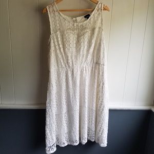 White Lace Illusion Skater Dress